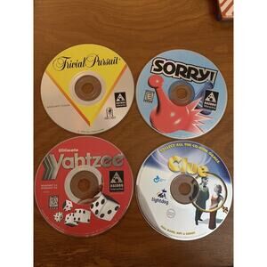 Windows 96 / 98 CD ROM Games Lot Of 4 Games Sorry Yahtzee Clue Trivial Pursuit